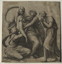 The Virgin Fainting in the Arms of Three Holy Women. Creator: Giulio Bonasone (Italian, c. 1510-aft 1576).
