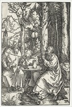 The Visit of St. Anthony to St. Paul the Hermit, c. 1504. Creator: Albrecht Dürer (German, 1471-1528).