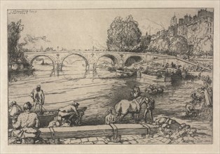 The Watering Place at Marie Bridge , 1902. Creator: Auguste Louis Lepère (French, 1849-1918).