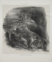 The Wild Horse, or Frightened Horse Leaving the Water, 1828. Creator: Eugène Delacroix (French, 1798-1863); L'Artiste.
