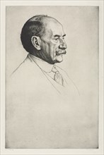 Thomas Hardy, Facing Right, 1910. Creator: William Strang (British, 1859-1921).