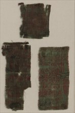 Three Fragments of Italian Gothic Silk, 1300s. Creator: Unknown.