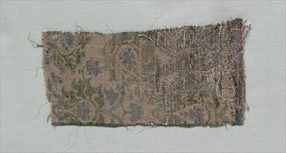 Three Fragments of Italian Gothic Silk, 1350-1399. Creator: Unknown.