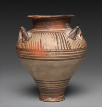 Three Handled Jar, Late Helladic III A1 (mycenaean). Creator: Unknown.