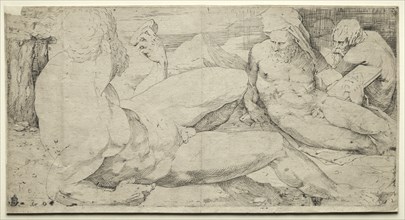 Three Male Nudes, second quarter 1500s. Creator: Domenico Beccafumi (Italian, 1486-1551).