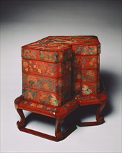 Tiered Food Box with Stand, late 18th Century. Creator: Unknown.