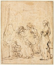 Tobias Healing His Father's Blindness, c. 1640-45. Creator: Rembrandt van Rijn (Dutch, 1606-1669).