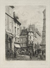 Tourelle en Fontaine Rue dEcole de Medicines demolies en 1877. Creator: Alfred Alexandre Delauney (French, 1830-1894).