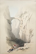 Triumphal Arch Crossing the Ravine Leading to Petra, 1839. Creator: David Roberts (British, 1796-1864).