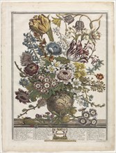 Twelve Months of Flowers: March, 1730. Creator: Henry Fletcher (British, active 1715-38).