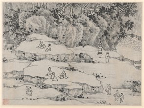 Twelve Views of Tiger Hill, Suzhou: The Nodding Stone Terrace, Tiger Hill..., after 1490. Creator: Shen Zhou (Chinese, 1427-1509).