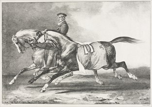 Two Dappled Horses Exercising, 1822. Creator: Théodore Géricault (French, 1791-1824).