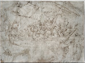 Two Drawings of Ships (verso), 1410s. Creator: Parri Spinelli (Italian, 1387-c. 1453).