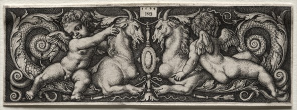 Two Genii, 1544. Creator: Hans Sebald Beham (German, 1500-1550).