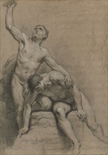 Two Male Nudes, 1710. Creator: Louis de Boullogne (French, 1654-1733).