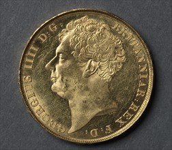Two Pounds (obverse), 1823. Creator: Francis Legatt Chantrey (British, 1781-1841), after a design by ; J. B. Merlen (British).