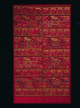 Two Tapestry-woven Panel Fragments, 1000-1460s. Creator: Unknown.