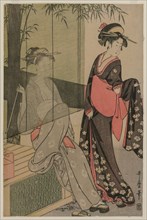 Two Women by a Bamboo Blind, c. 1797 or 1798. Creator: Kitagawa Utamaro (Japanese, 1753?-1806).
