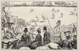 University Cricket Match at Lords, 1862. Creator: George Louis Palmella Busson Du Maurier (British, 1834-1896).