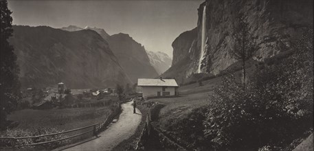 Valley of Lauterbrunnen, Switzerland (from the album Charbons de Braun- vues prises..., c. 1868. Creator: Adolphe Braun (French, 1812-1877).