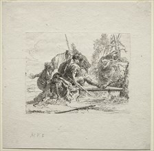 Various Caprices: The Two Soldiers and the Two Women, 1785. Creator: Giovanni Battista Tiepolo (Italian, 1696-1770).