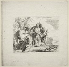 Various Caprices: The Young Soldier and the Astrologer, 1785. Creator: Giovanni Battista Tiepolo (Italian, 1696-1770).