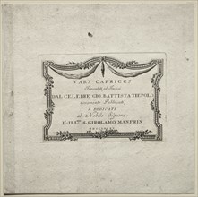 Various Caprices: Title Page, 1785. Creator: Giovanni Battista Tiepolo (Italian, 1696-1770).