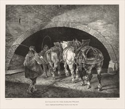 Various Subjects Drawn from Life and on Stone: Entrance to Adelphi Wharf, 1821. Creator: Théodore Géricault (French, 1791-1824).