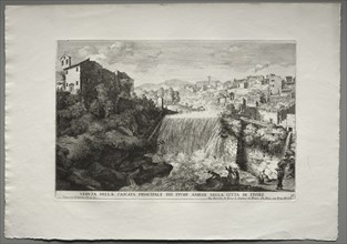 Veduta della Cascata Principale del Fiume Aniene nelle citta di Tivoli. Creator: Giovanni Francesco Venturini (Italian, 1650-1710).