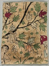 Velvet Fragment, Khusrau Sees Shirin Bathing, 1550-99. Creator: Unknown.