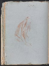 Verona Sketchbook: Female figure with cloak (page 40), 1760. Creator: Francesco Lorenzi (Italian, 1723-1787).