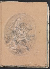 Verona Sketchbook: Figure with child in roundel (page 67), 1760. Creator: Francesco Lorenzi (Italian, 1723-1787).