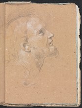 Verona Sketchbook: Male head in profile (page 91) , 1760. Creator: Francesco Lorenzi (Italian, 1723-1787).