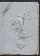 Verona Sketchbook: Male nude from back (page 9), 1760. Creator: Francesco Lorenzi (Italian, 1723-1787).