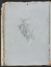 Verona Sketchbook: Male nude head and shoulders from behind (page 62), 1760. Creator: Francesco Lorenzi (Italian, 1723-1787).