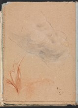 Verona Sketchbook: Nude male torso with drapery (page 16), 1760. Creator: Francesco Lorenzi (Italian, 1723-1787).