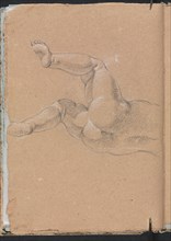 Verona Sketchbook: Putto (lower half of body) (page 24), 1760. Creator: Francesco Lorenzi (Italian, 1723-1787).