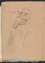 Verona Sketchbook: Ram's head (page12), 1760. Creator: Francesco Lorenzi (Italian, 1723-1787).