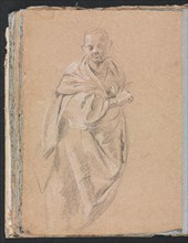 Verona Sketchbook: Standing monk (page 52), 1760. Creator: Francesco Lorenzi (Italian, 1723-1787).