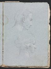 Verona Sketchbook: Two heads (page 85), 1760. Creator: Francesco Lorenzi (Italian, 1723-1787).