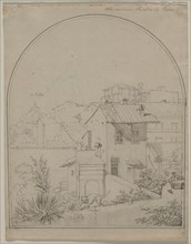 View from My Window in Rome (recto) Soldier in a Landscape (verso) , c. 1817. Creator: Carl Wilhelm Tischbein (German, 1797-1855).
