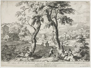 View of a Village with Figures in the Foreground, 1723. Creator: Marco Ricci (Italian, 1676-1729).