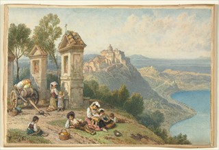 View of Castel Gandolfo, c. 1870s. Creator: Myles Birket Foster (British, 1825-1899).
