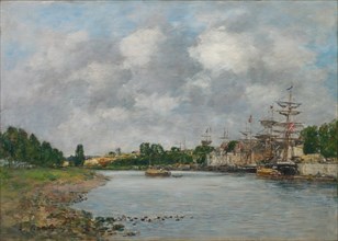 View of the Port of Saint-Valéry-sur-Somme, 1891. Creator: Eugène Boudin (French, 1824-1898).