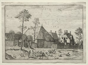 View of Villages in Brabant and Campine: Shepherds with Flock, c. 1559. Creator: Unknown.