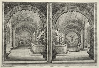 Views of the Villa of Pratolino: Two Views of the Grotto. Creator: Stefano Della Bella (Italian, 1610-1664).