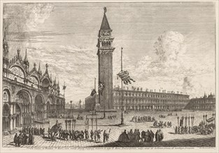 Views of Venice: Piazza and Piazzetta, 1741. Creator: Michele Marieschi (Italian, 1710-1743).