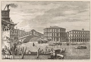 Views of Venice: The Bridge and Market of Rialto, 1741. Creator: Michele Marieschi (Italian, 1710-1743).