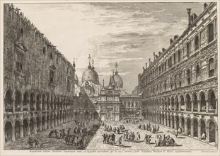 Views of Venice: The Courtyard of the Ducal Palace, 1741. Creator: Michele Marieschi (Italian, 1710-1743).