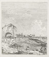 Views: A Wagon Passing over a Bridge, 1735-1746. Creator: Antonio Canaletto (Italian, 1697-1768).